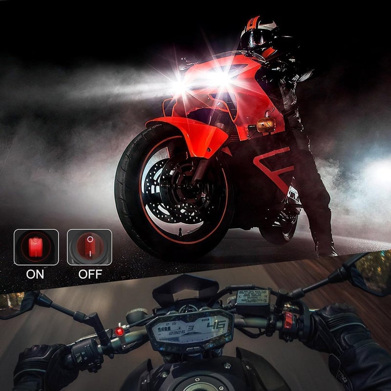 OFFROADTOWN 2 Leads LED Light Bars Wiring Harness Kit w/Motorcycle Handlebar Switch 7/8" 12V 40A Relay Fuse Nylon Wire Harness for ATV Dirt Bike Scooters Motorcycle Lights - Image 5